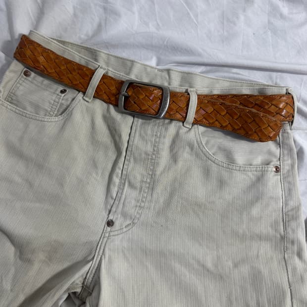 빈티지 위빙 레더 벨트