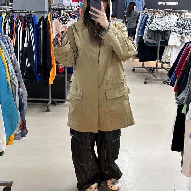 폴로 베이지 후드 자켓
