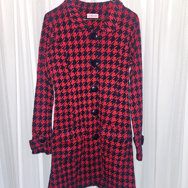 anap 빈티지 캐캐체 레드 체크코트 니혼진 공겜여주 히메갸루 모리