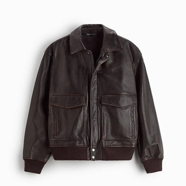 [M] 자라 A2 가죽 자켓 (소가죽)