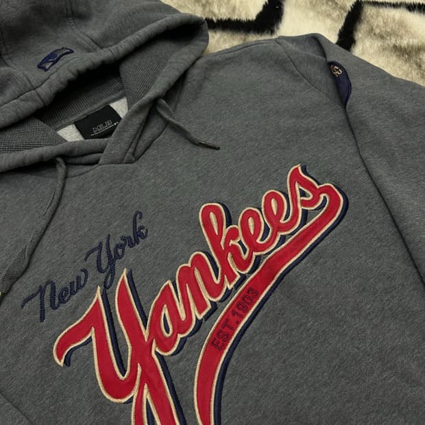 [XL]MLB 뉴욕양키즈 후드/그레이/기모