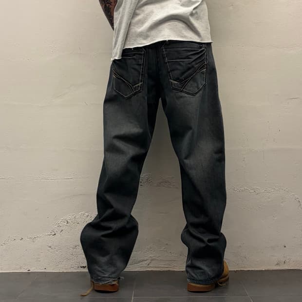 Vtg cat washing hiphop pants