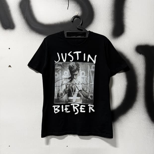 저스틴 비버 Purpose 투어 기념 굿즈 반팔 티셔츠