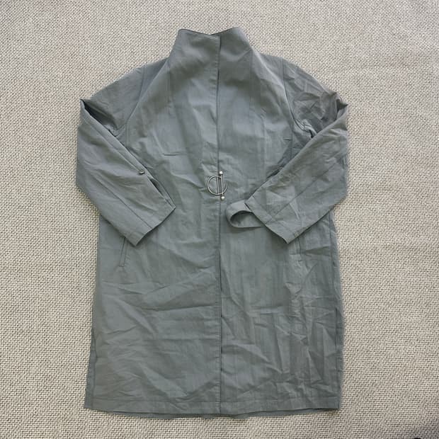 82-94-160 보브 그레이 트렌치 코트 0417D