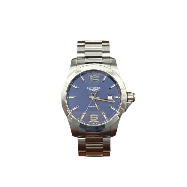 론진 콘퀘스트 쿼츠 41mm 스테인리스 스틸 선레이 블루 모델