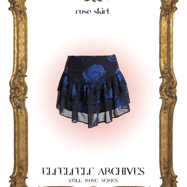Elfelfelf 아카이브즈 stll rose series 블루 스커트