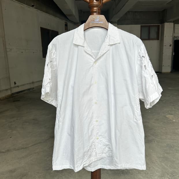 빈티지 패치워크 자수 셔츠