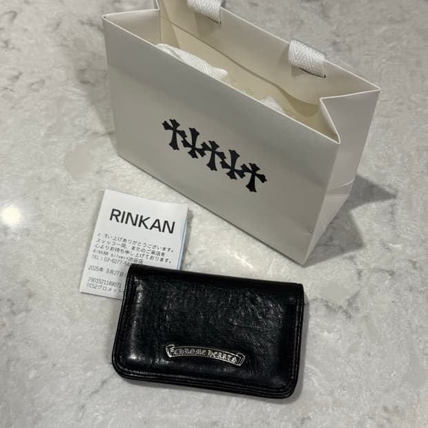 [ONE SIZE] 크롬하츠 실버 스크롤 라벨 카드지갑 블랙