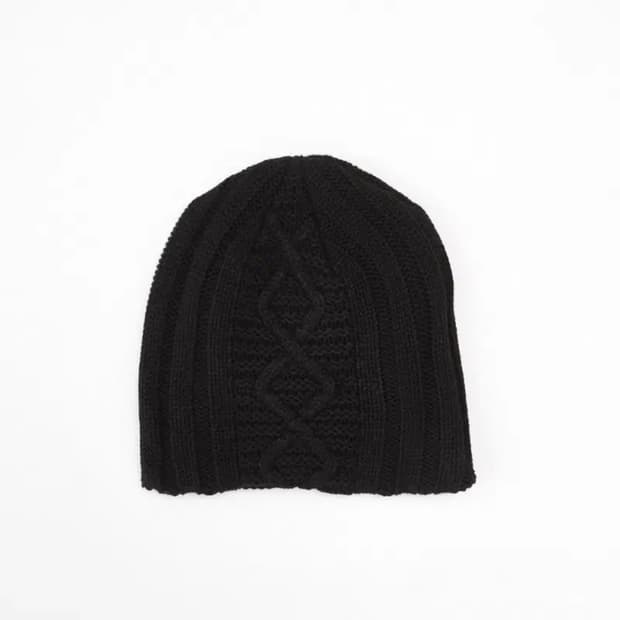 해칭룸 자카드 비니 블랙