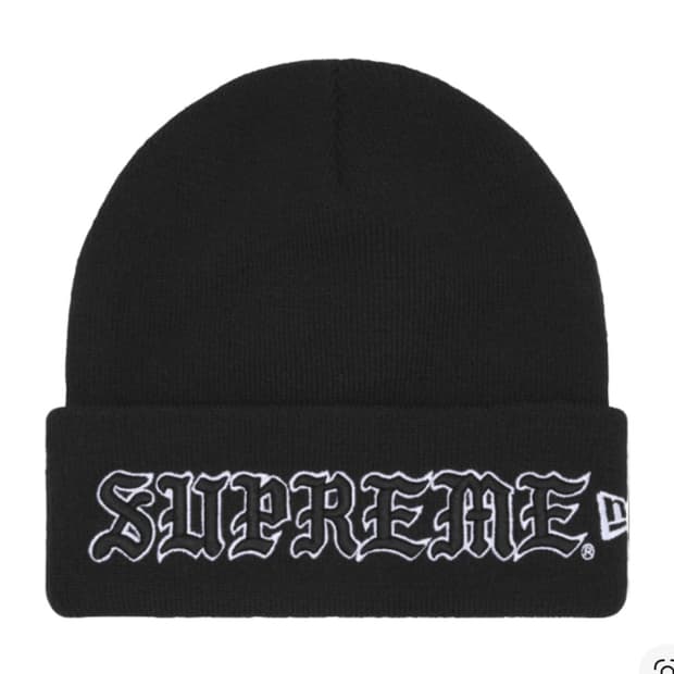 슈프림 뉴에라 올드 잉글리쉬 비니 블랙 - 25FW