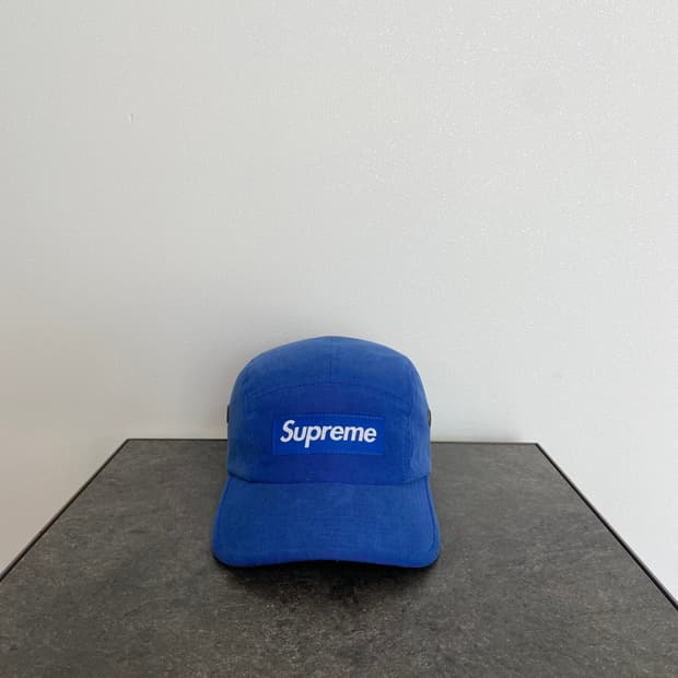 (OS) 슈프림 박스로고 캠프캡 모자 브러쉬드 코듀라 로얄