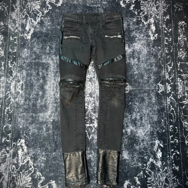 Vintage Custom Black Biker Pants