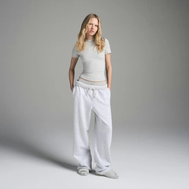 스킴스 코튼 플리스 스트레이트 팬츠 M