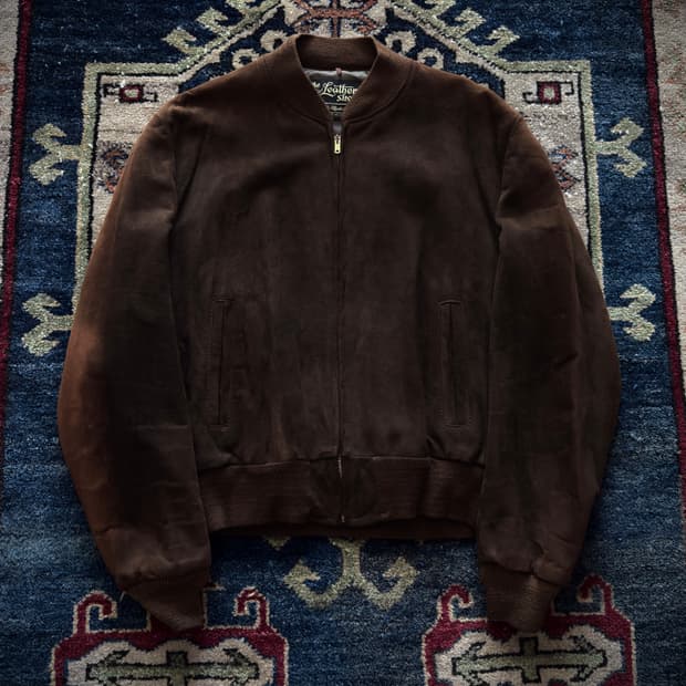 70s Sears Sun-Faded suede bomber Jacket