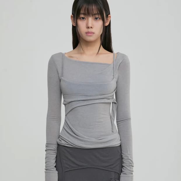 플레어업 Layered Bustier Long Sleeve 그레이