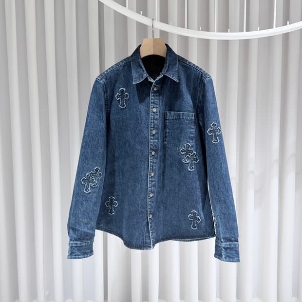 (A+/XL) / 크롬하츠 패치 에토르 데님 청 셔츠