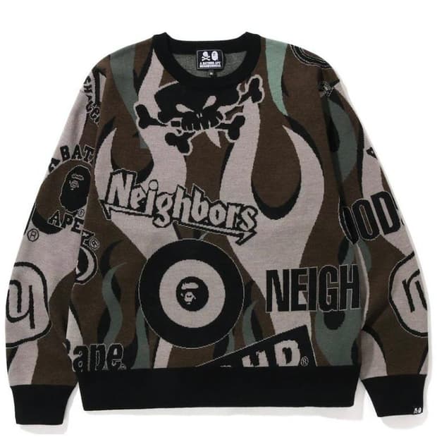 네이버후드 x 베이프 그래픽 니트 