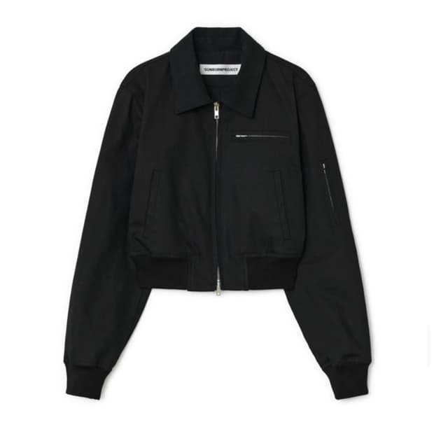 썬번프로젝트 블랙 코튼 크롭 자켓