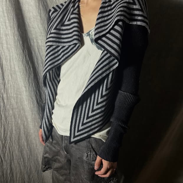 Gareth Pugh Chevron Stripe Knit Cardigan