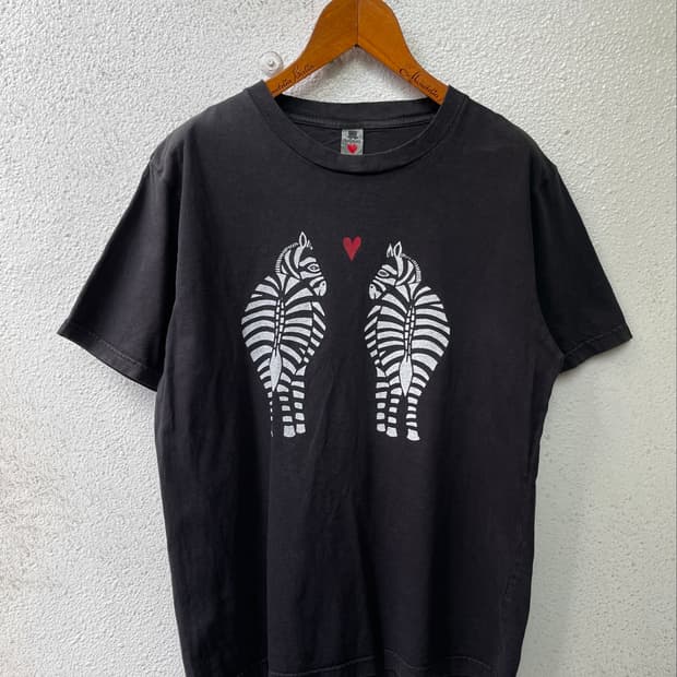 빈티지 zebra love 티셔츠