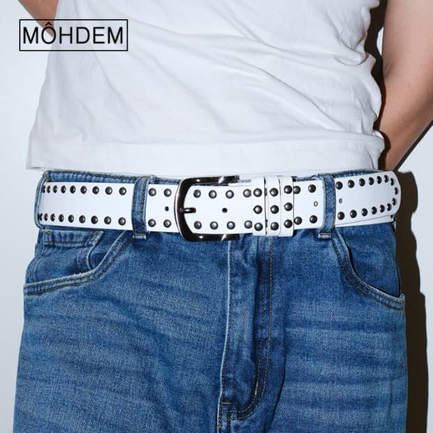 [Unisex]더블 스터드 웨스턴 찡 벨트