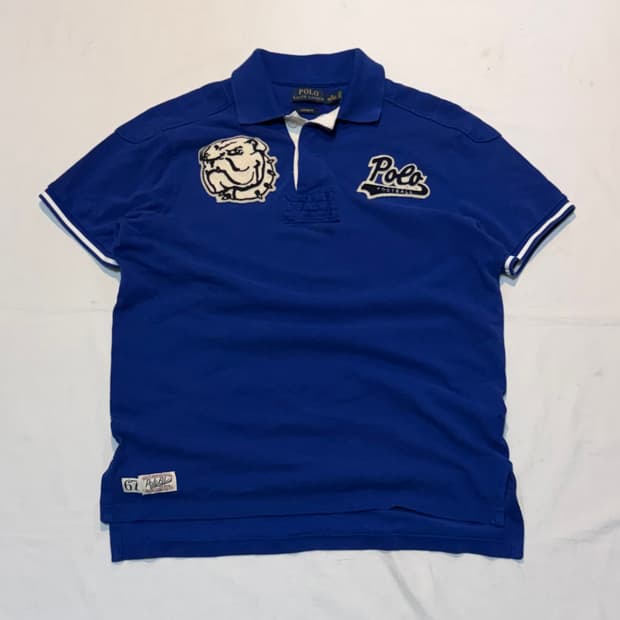 폴로 랄프로렌 치프키프 불독패치 럭비 카라티 블루