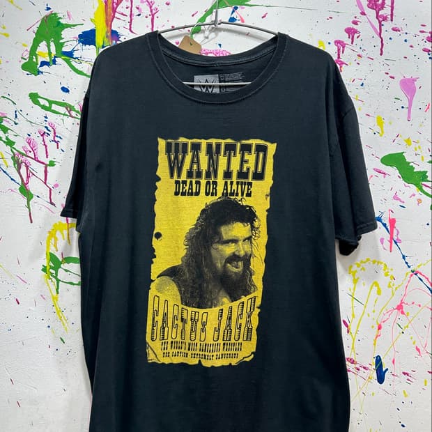 WEE Cactus Jack Mick Foley 로고 반팔 티셔츠 L