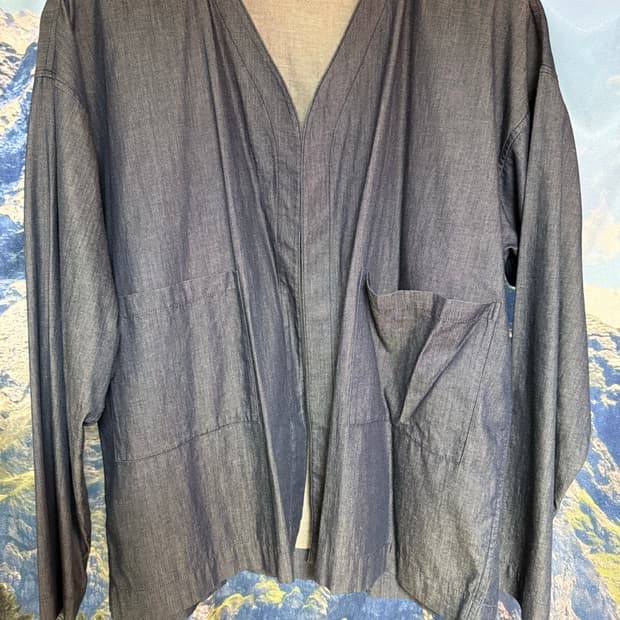 무지 라보 데님 가디건