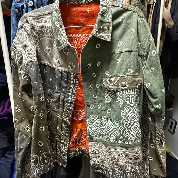 캐피탈Kapital 캐피탈 반다나 리버서블 자켓(오렌지/그린) 5 새상품