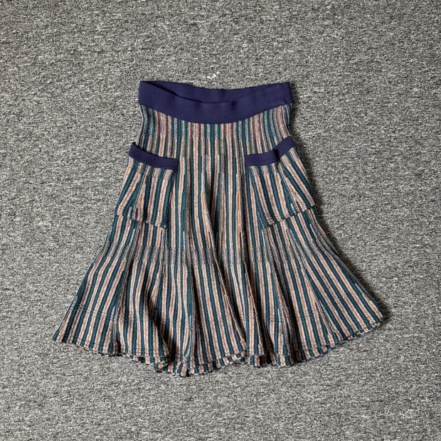 SYSTEM 니트 스트라이프 스커트