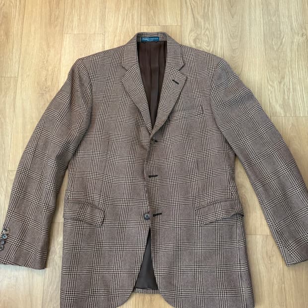 폴로 메이드인이태리 글랜체크 자켓 39R