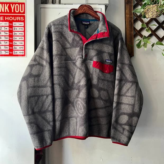 [L]파타고니아 신칠라 스톤크랙 패턴 셰일 아노락 플리스