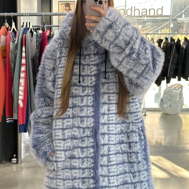 슈프림 22SS 풀로고 폭스퍼 후드코트