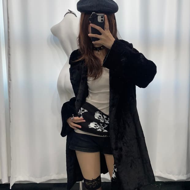 🎸블랙 퍼 코트🎸