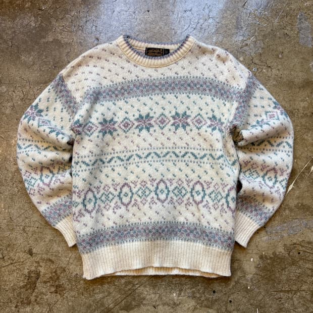 80s 미국 생산 에디바우어 노르딕 니트