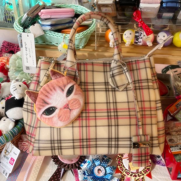 체크무늬 PVC백 🌀