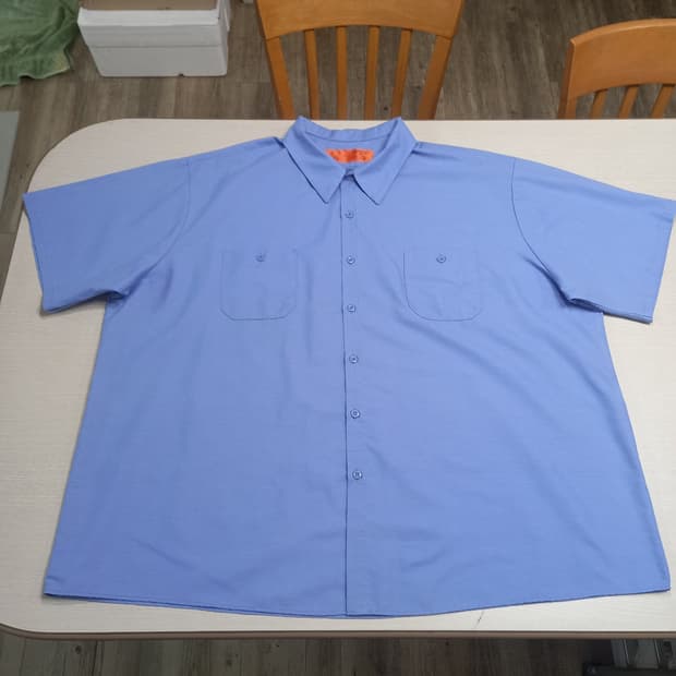5XL RED KAP 반팔 워크셔츠 블루 5XL-01