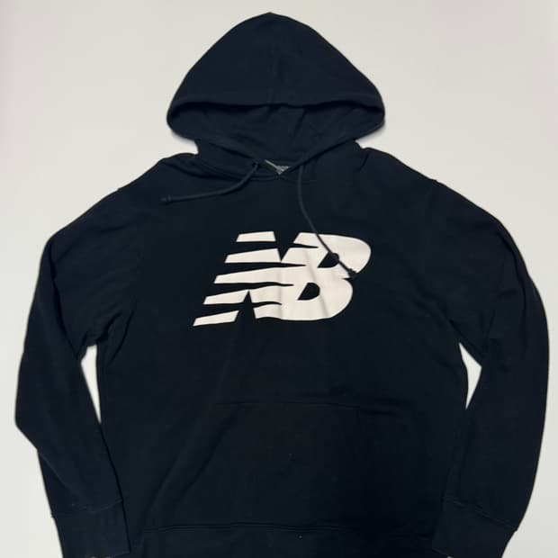 뉴발란스 빅 로고 기모 스웻 기모 후드티 XL 블랙