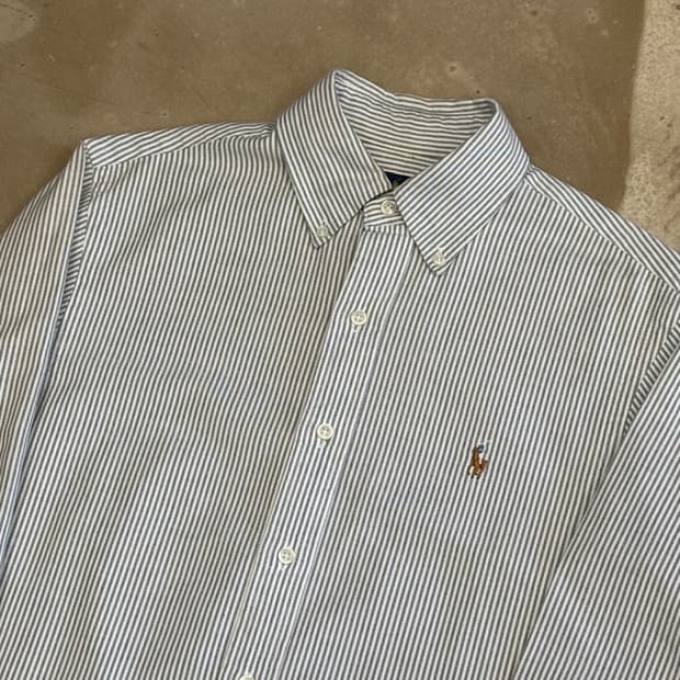 S 폴로랄프로렌 슬림핏 스트레치 옥스포드 스트라이프 셔츠 