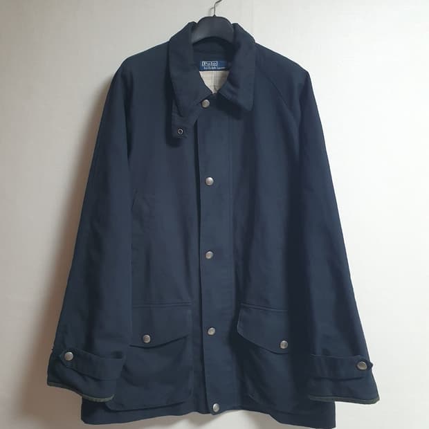 폴로 랄프로렌 네이비 필드 자켓 XL / 가죽카라 스탠드넥