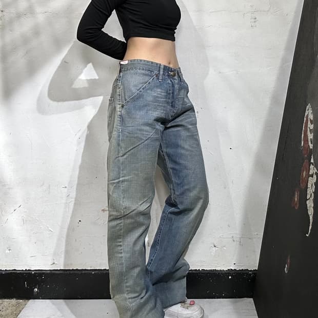 리바이스 엔지니어드 연청 와이드 데님 팬츠 청바지 