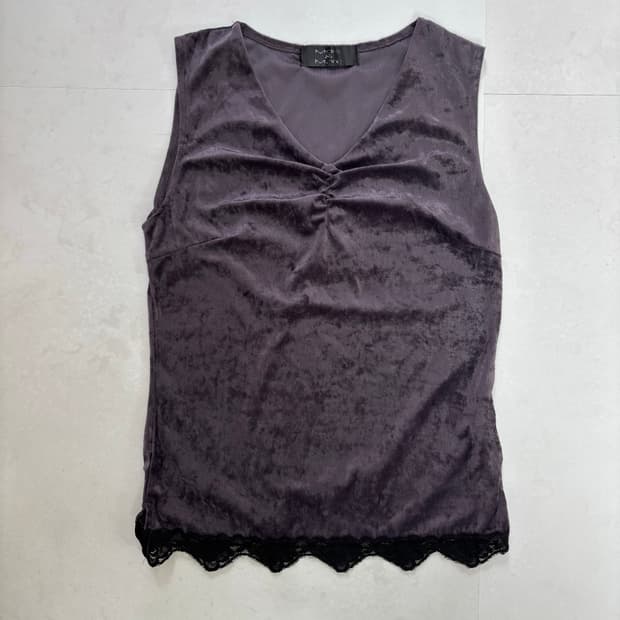 PURPLE VELVET LACE SLEEVELESS