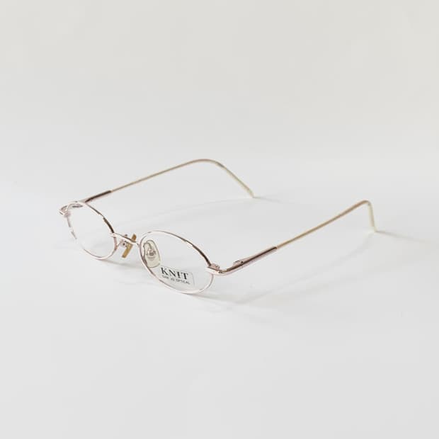 [픽키-591] (Small) 골드 오벌 안경테 샴페인 메탈 소형