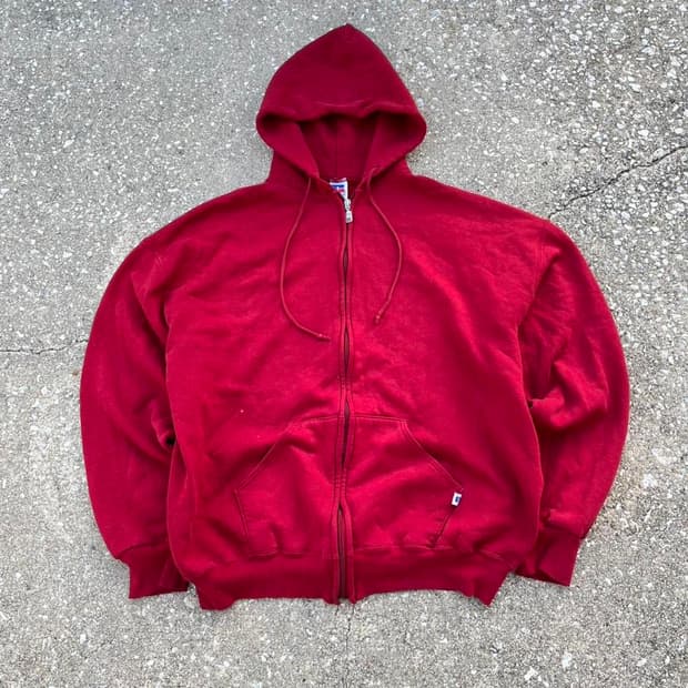 러셀 애슬레틱 빈티지 후드 집업