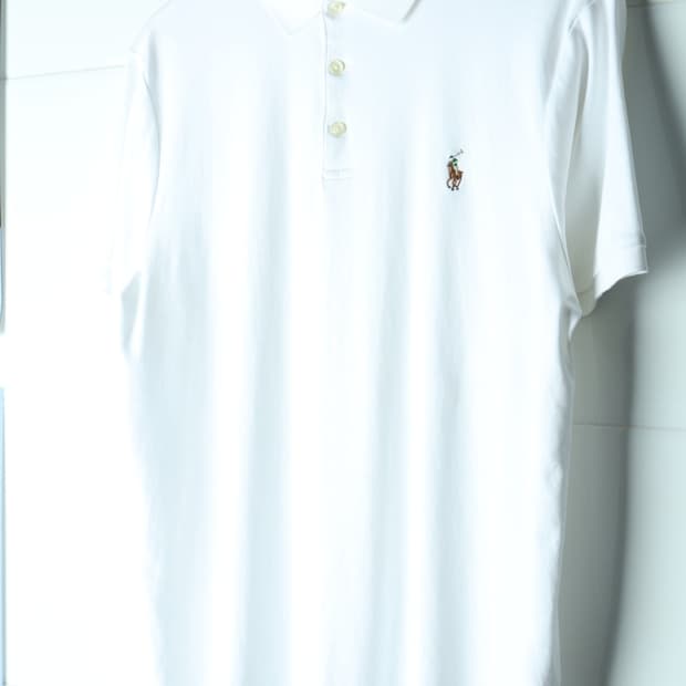 (L-XL) 폴로 랄프로렌 반팔 카라 티셔츠 USA 흰색-H34041