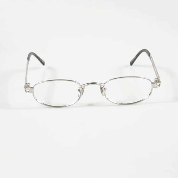 KEIT 실버 메탈 슬림 오벌 프레임 빈티지 안경