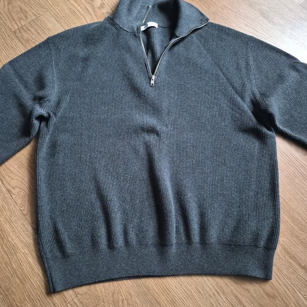 더니트컴퍼니 하프집업 차콜 xl