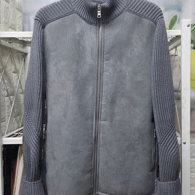 아르마니익스체인지 남성니트 M 스웨이드 텍스쳐 풀집업 니트자켓 XD74