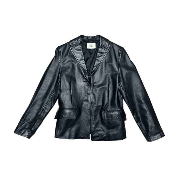 Classic black leather jacket