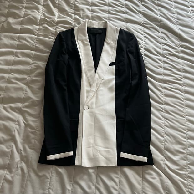 Haider Ackermann 스트라이프 턱시도 테일러드 자켓